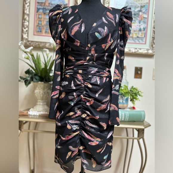 RACHEL ZOE BLACK SLOANE FORMAL COCKTAIL HOLIDAY SHIMMER MINI DRESS SZ 6 NWT - Picture 14 of 15